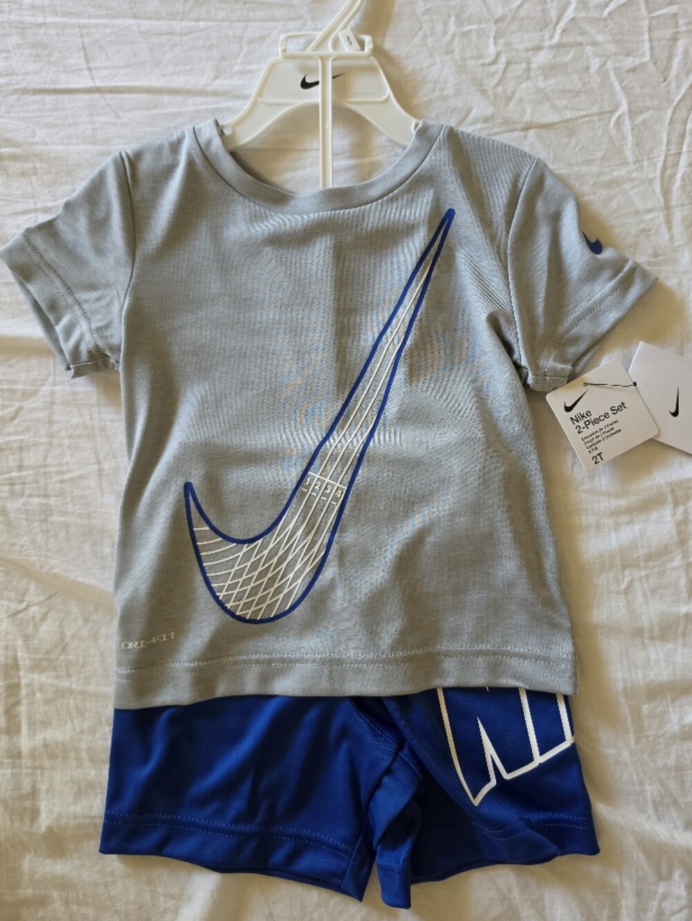 Nike Kids two-piece set toddler boy comfy navy blue and grey